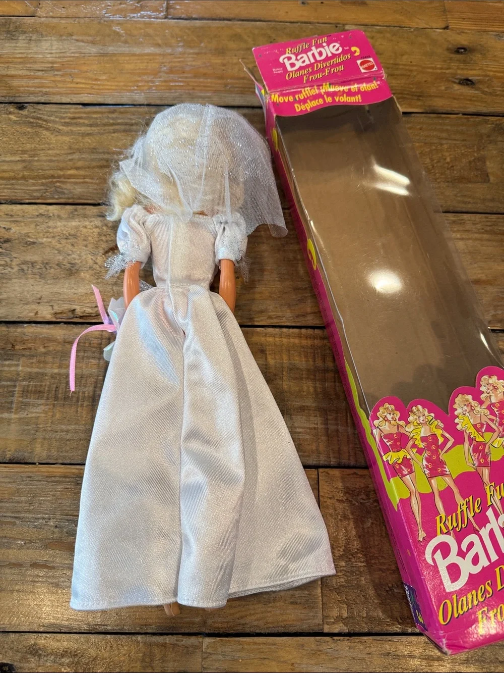 Barbie White Bridal Gown- Barbie Ruffle Fun Fun Bridal shower accessory